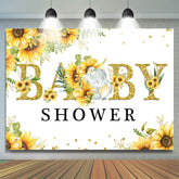 Sonnenblume Und Wenig Baby Elefant babydusche Hintergrund